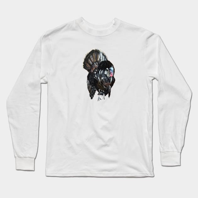 Turkey: Painting of an Eastern Wild Turkey Long Sleeve T-Shirt by 1000Words-Emily